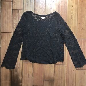 Xhilaration Black Lace Blouse